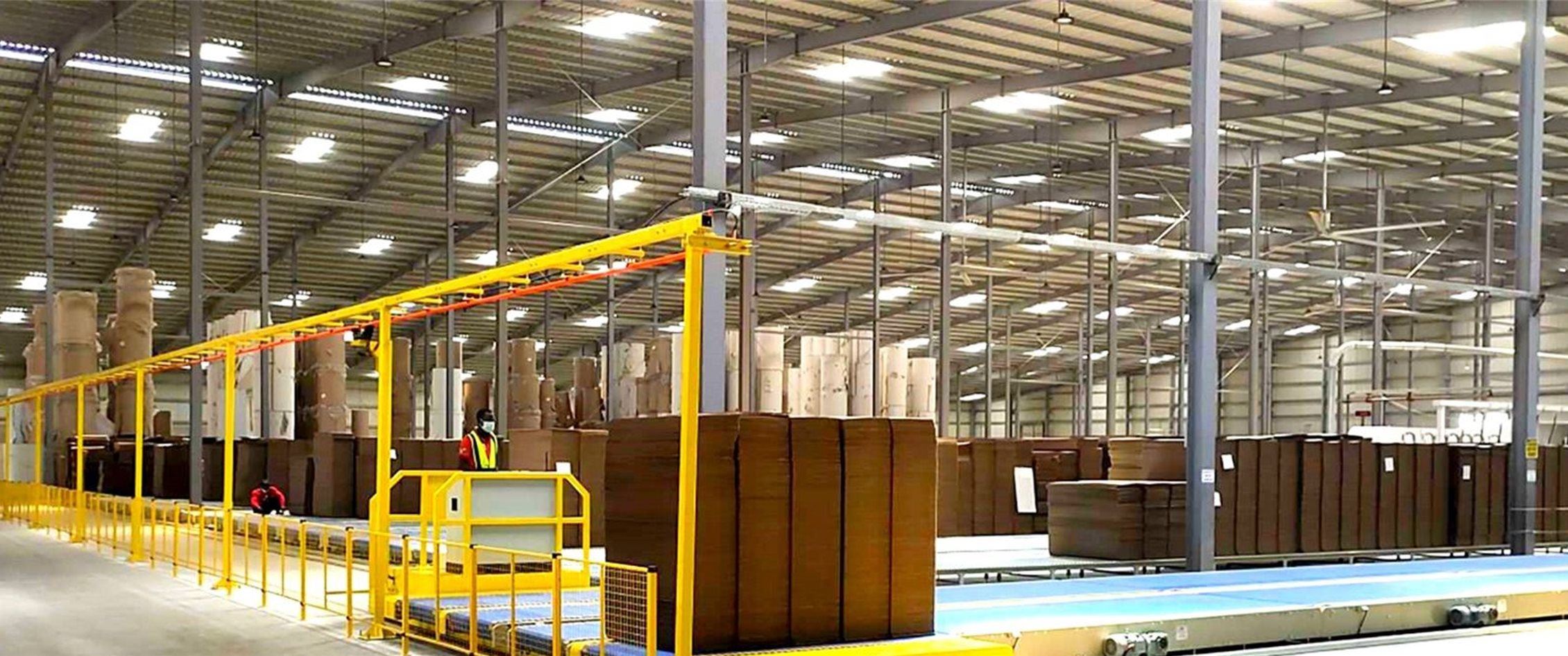 Corrugated cardboard carton box machine conveyor